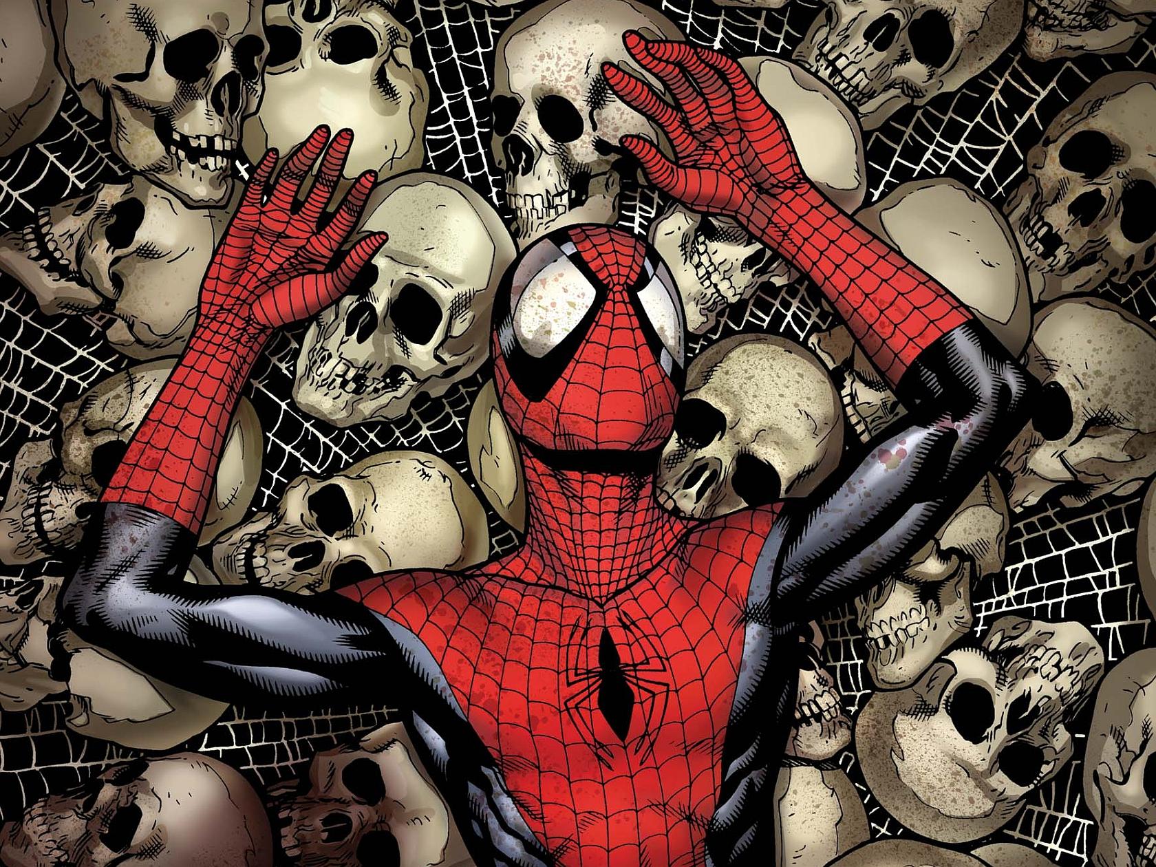 Spiderman Comics Spider-man Superhero with skulls Wallpaper