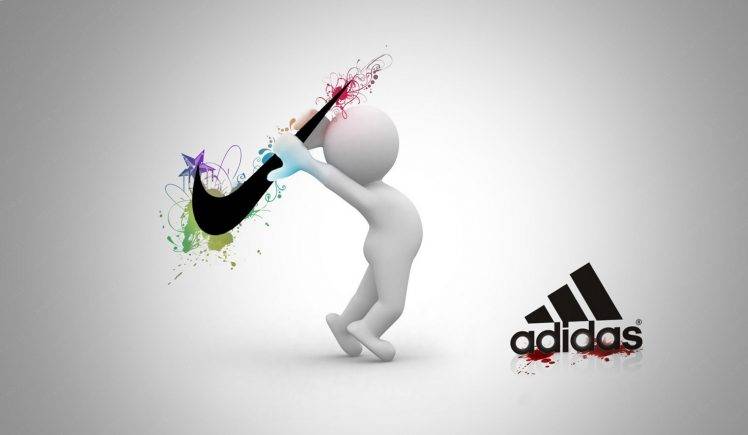 Adidas And Nike Logo Fight HD Wallpaper Desktop Background