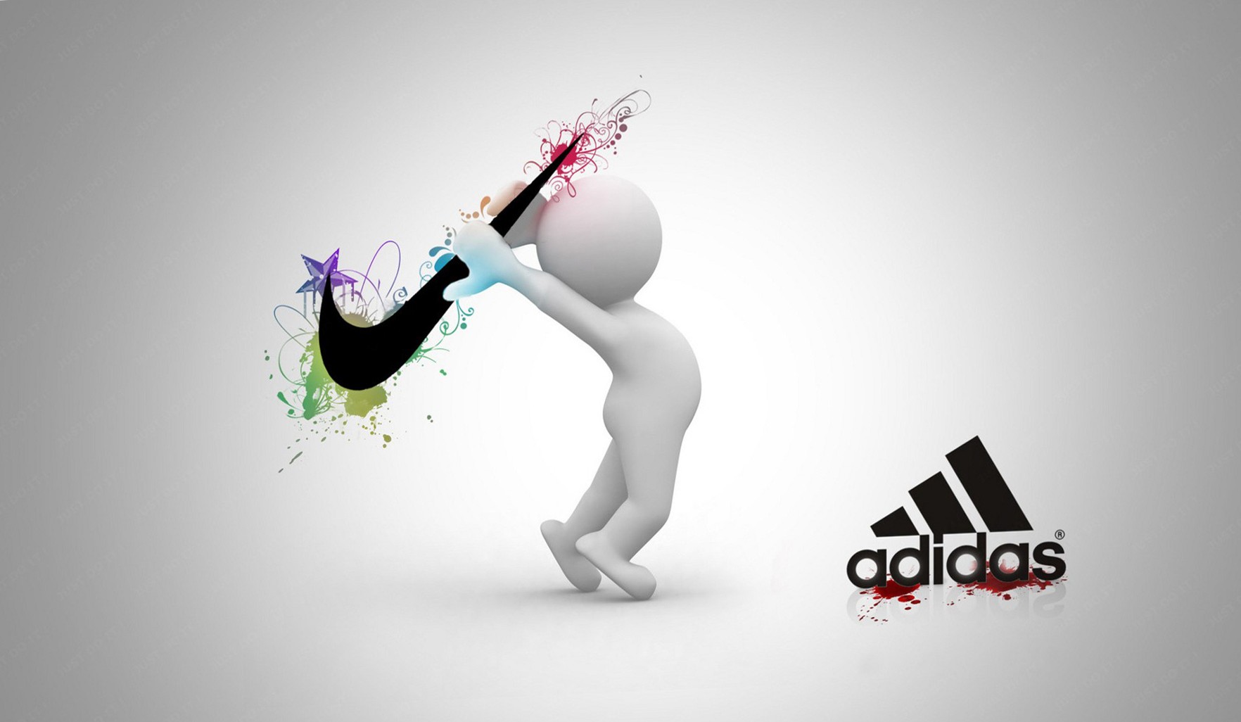 Adidas And Nike Logo Fight Wallpaper