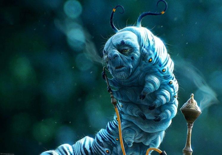 Alice In Wonderland Fantasy Art Creatures Winter Blue Weird Smokes HD Wallpaper Desktop Background