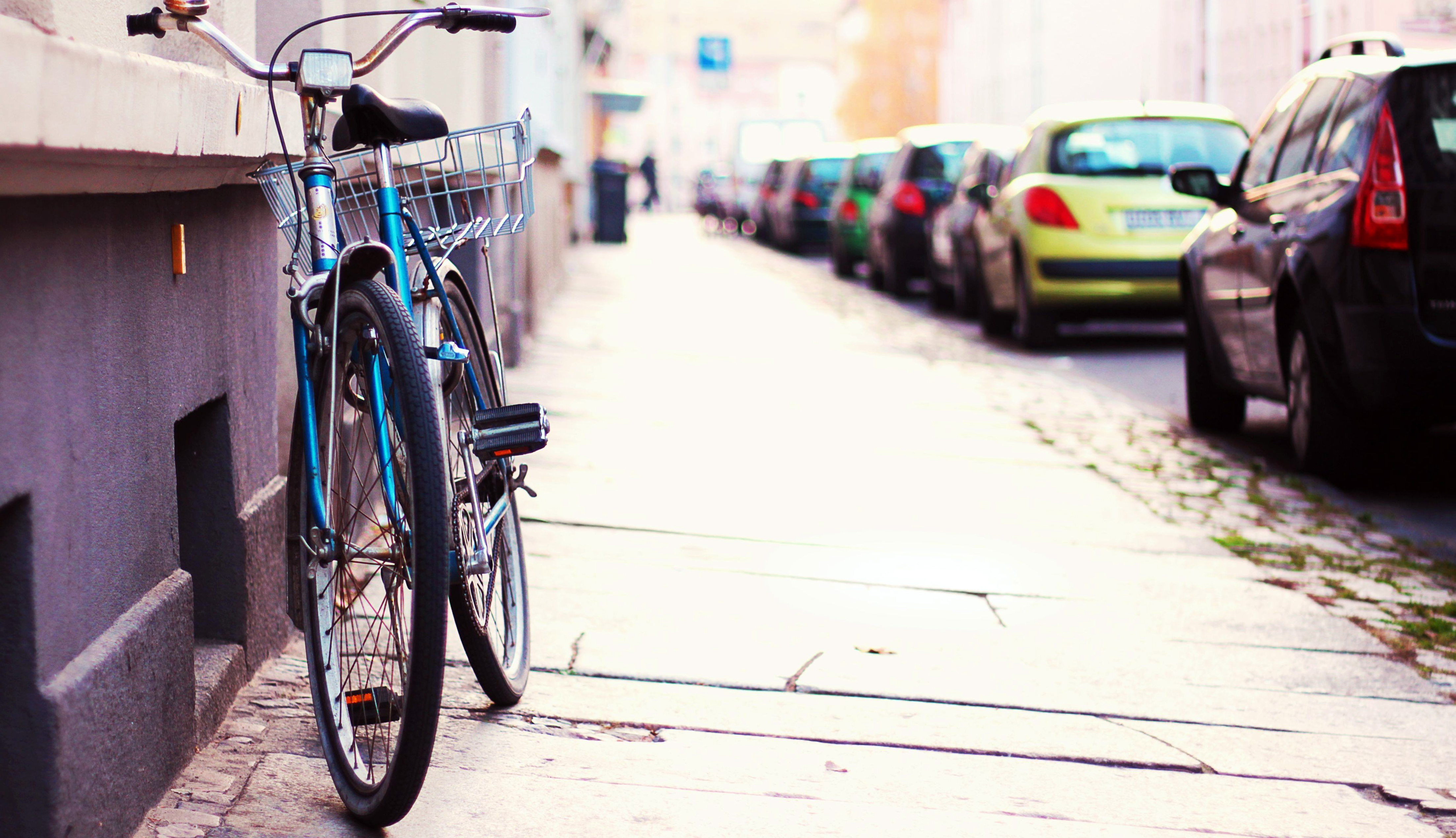 Bike Parking On The Street Wallpaper
