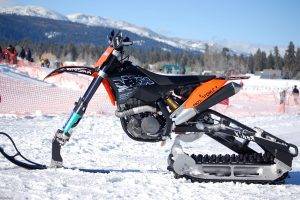 Black And Orange Snow Motorcycles