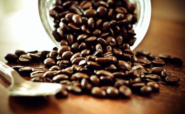Coffee Beans And Spoon HD Wallpaper Desktop Background
