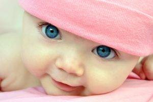 Cute Babay With Blue Eyes