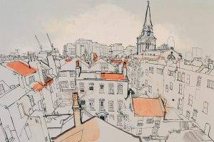 Europe United Kingdom Artwork Drawings Traditional Art Lucinda Rogers Cityscapes England London