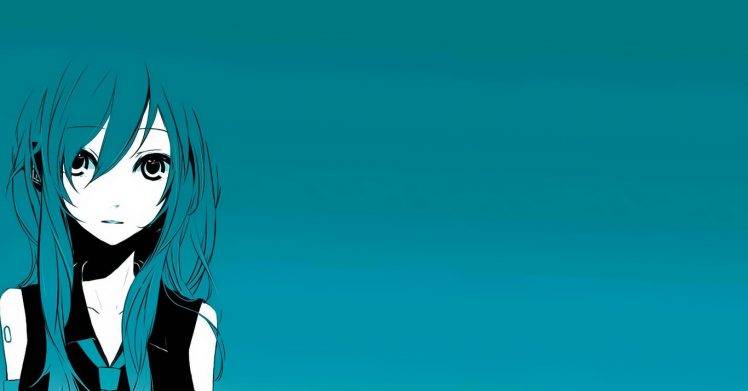Hatsune Miku Long Hair Illustrations Anime Girls Blue Vocaloid HD Wallpaper Desktop Background