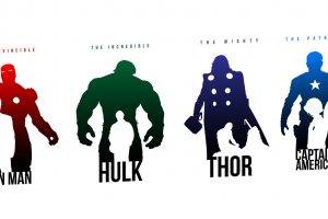 Hulk (comic Character) Iron Man Thor Captain America Silhouette Marvel Comics The Avengers White Background
