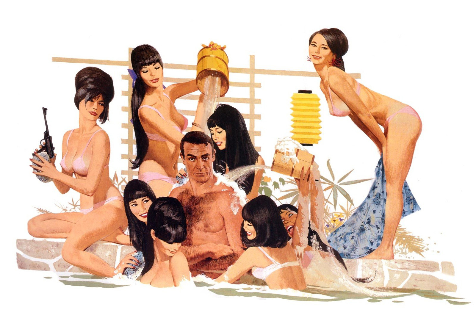 James Bond Sean Connery You Only Live Twice Artwork Bath Agent Wallpaper