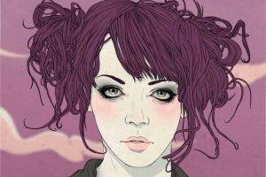 Jason Levesque Women Purple Illustrations Faces