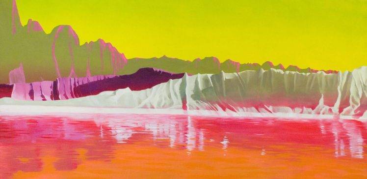 Jonathan Zawara Paintings Mountains Landscapes Trippy Artwork Lakes Traditional Art HD Wallpaper Desktop Background