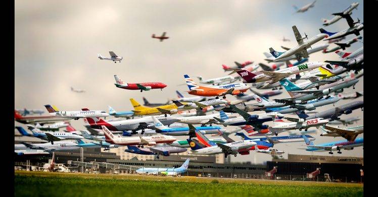 Many Airplanes In One Screen HD Wallpaper Desktop Background