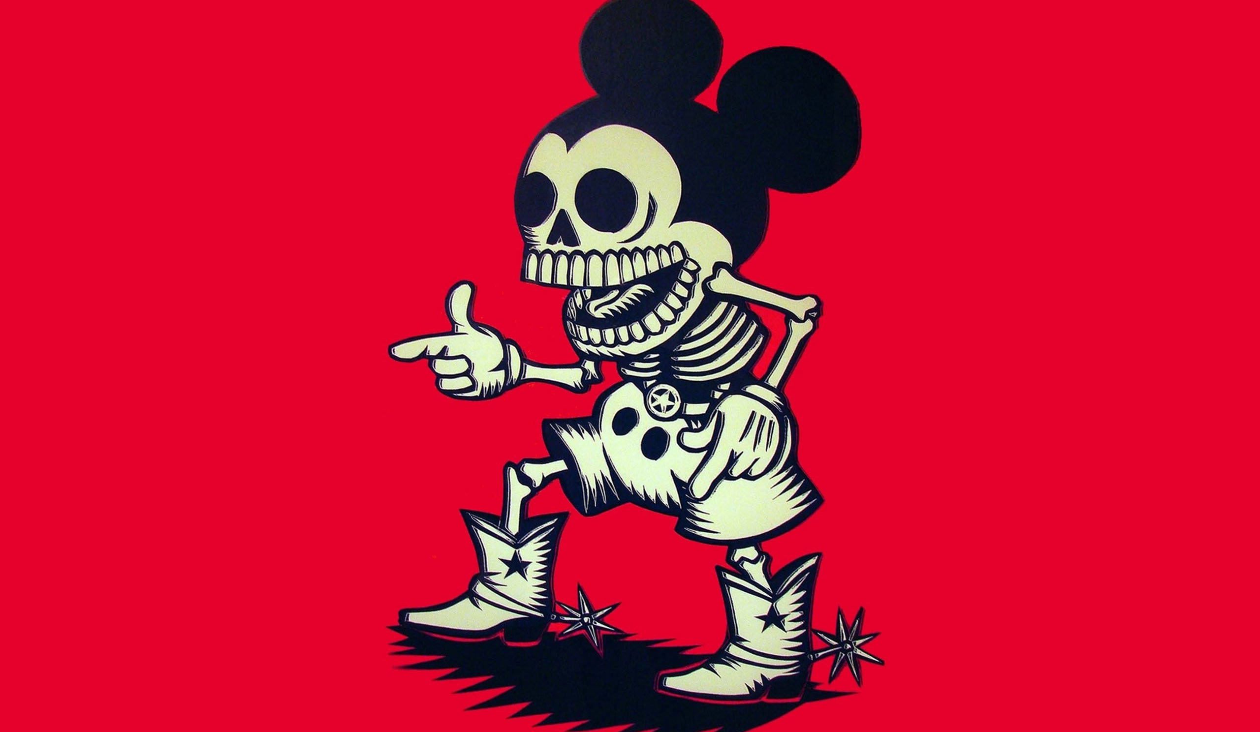 Mickey Mouse Simple Background Skeletons Comic Cartton Sketch Wallpaper