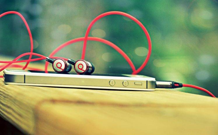 Red Beats And Iphone 4 HD Wallpaper Desktop Background
