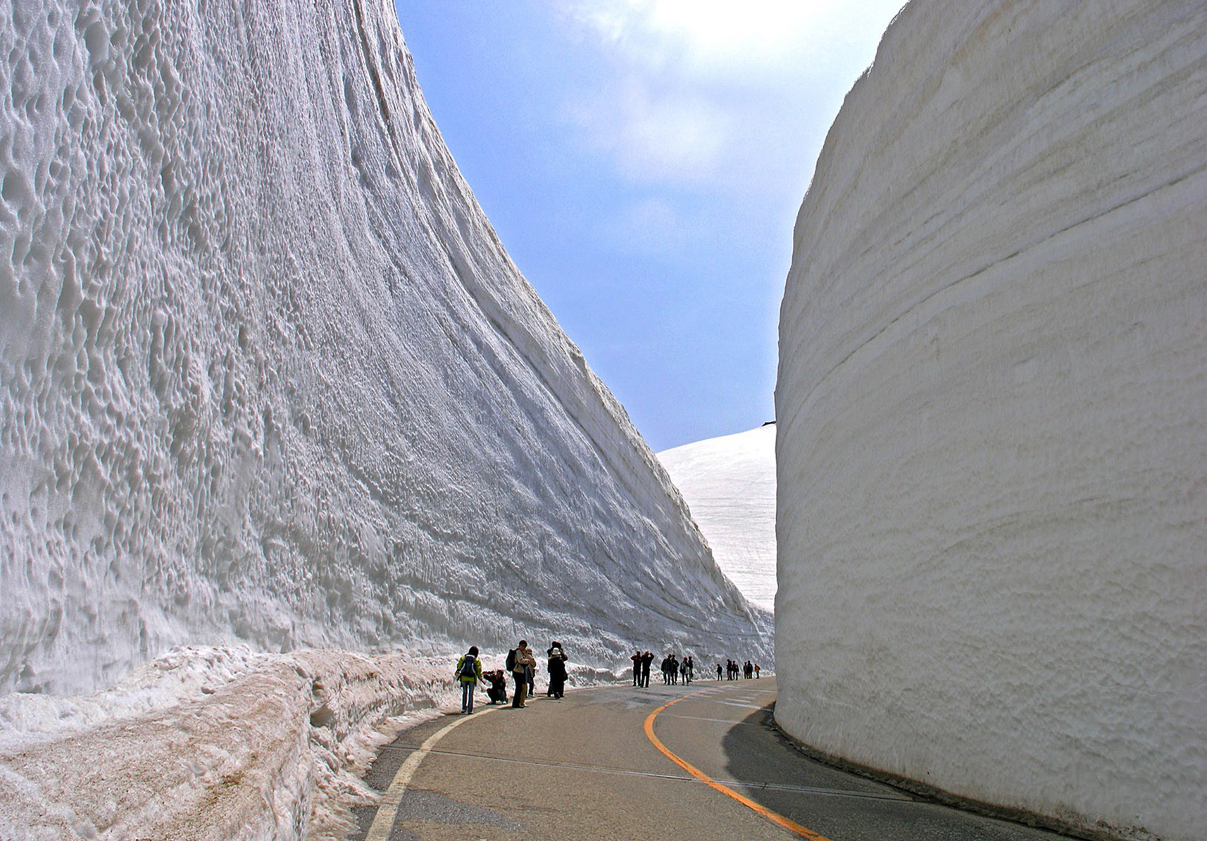 Road Divided The Huge Snow Rocks Wallpaper