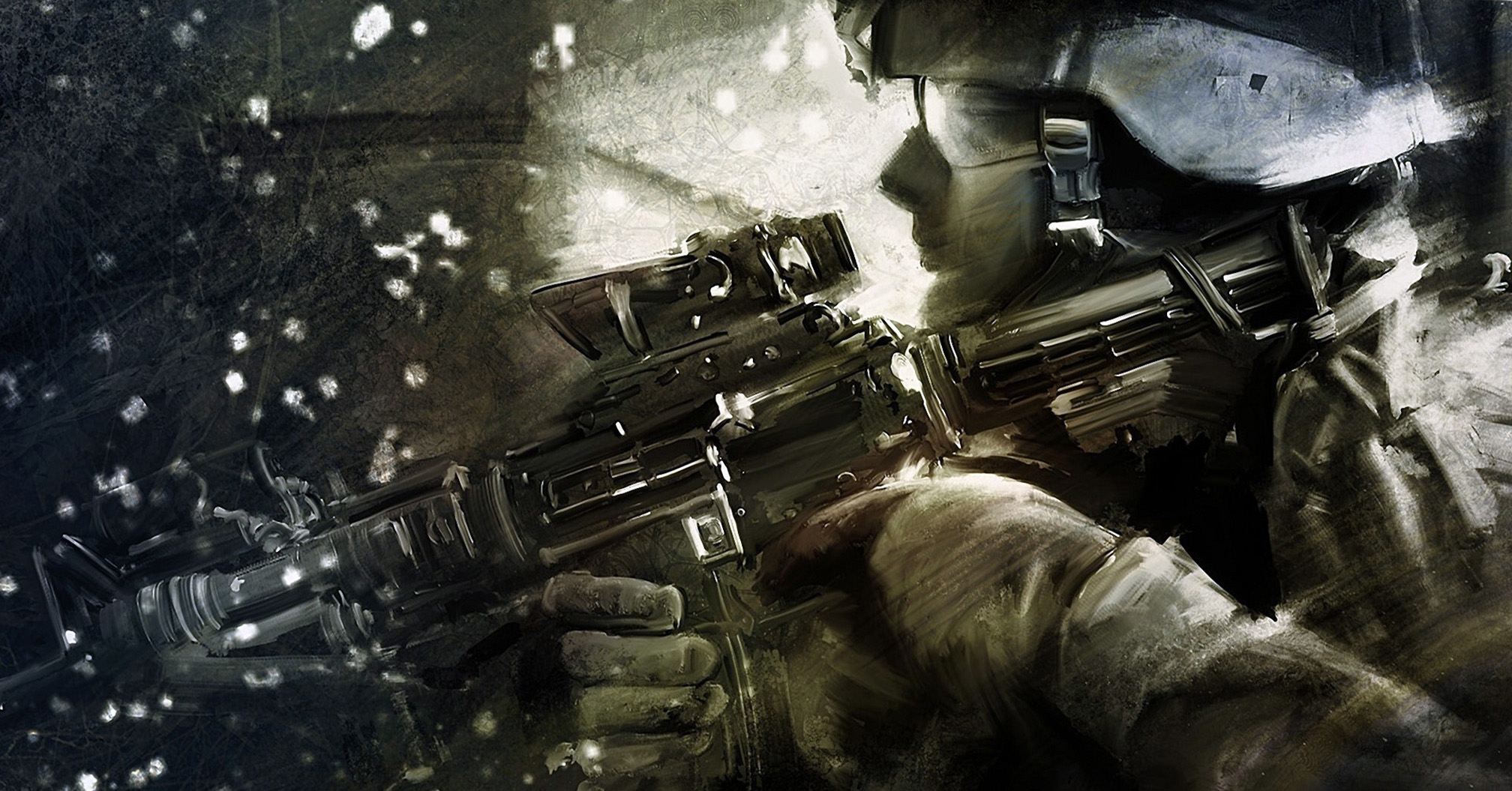 Soldier Machine Gun Digital Art Wallpaper