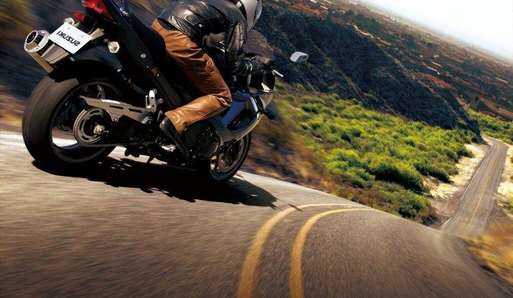 Suzuki Motorbike On The Roads HD Wallpaper Desktop Background