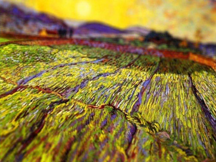 Vincent Van Gogh Tiltshift Typical Painting Artworf Field HD Wallpaper Desktop Background