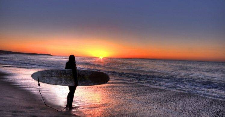 Women Surfers On The Beach HD Wallpaper Desktop Background