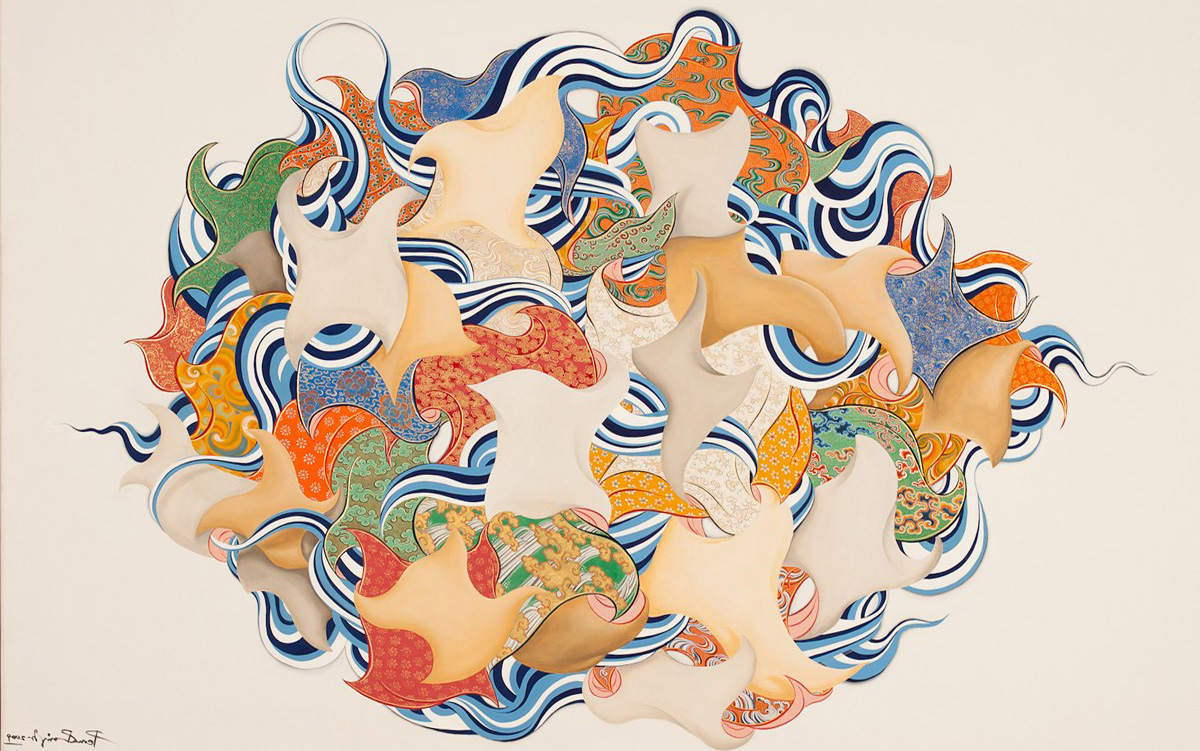 Abstract Colorful Shapes Red And Blue Wallpaper