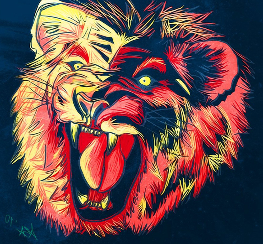 Artistic Lions Wallpaper