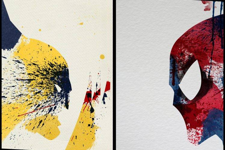 Artwork Marvel Comics Comics Spiderman Wolverine Paint HD Wallpaper Desktop Background