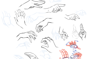 Different Hand Driwings Many Hands