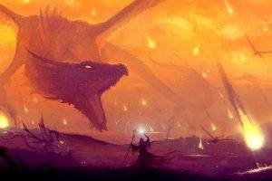 Dragons Fantasy Art Red In War