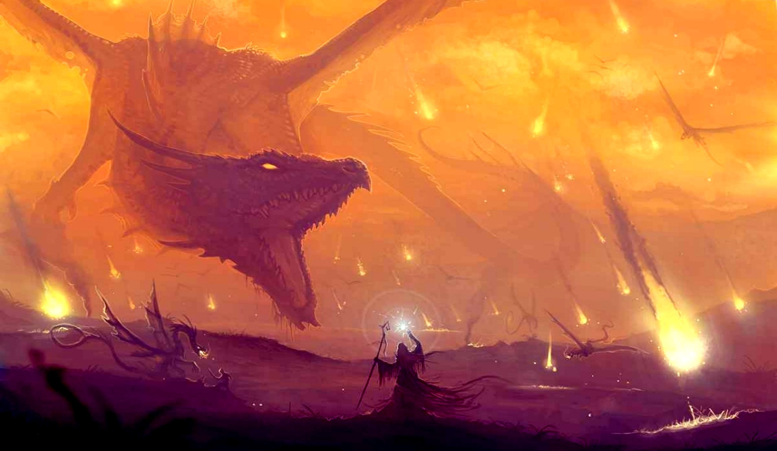 Dragons Fantasy Art Red In War Wallpaper