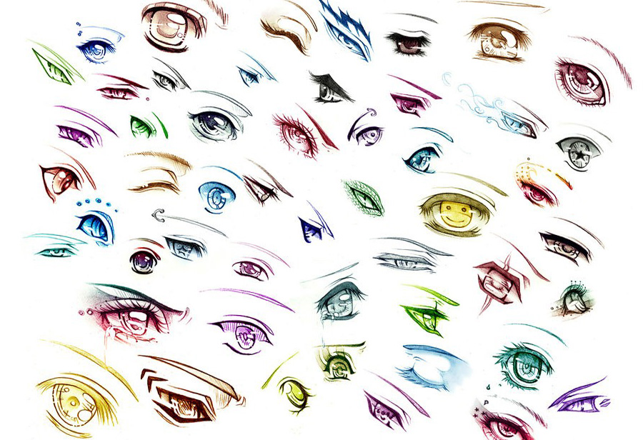 Eyes Drawings Eye Shapes Colorfull Looks Wallpapers HD / Desktop and