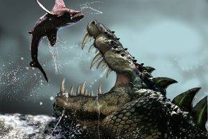 Fantasy Art Creatures Alligator Huge Fish