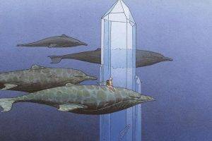 French Artist Whales Artwork Minerals Traditional Art Underwater Moebius Crystal