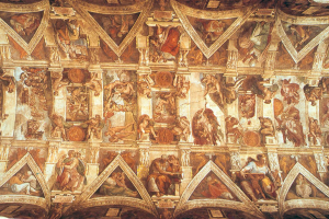 Masterpiece Michelangelo Buonarroti Sistine Ceiling  Paintings Artwork Classic Art Ceiling