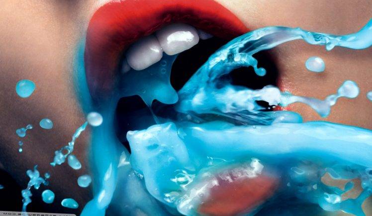 Mouth Lips Liquid HD Wallpaper Desktop Background