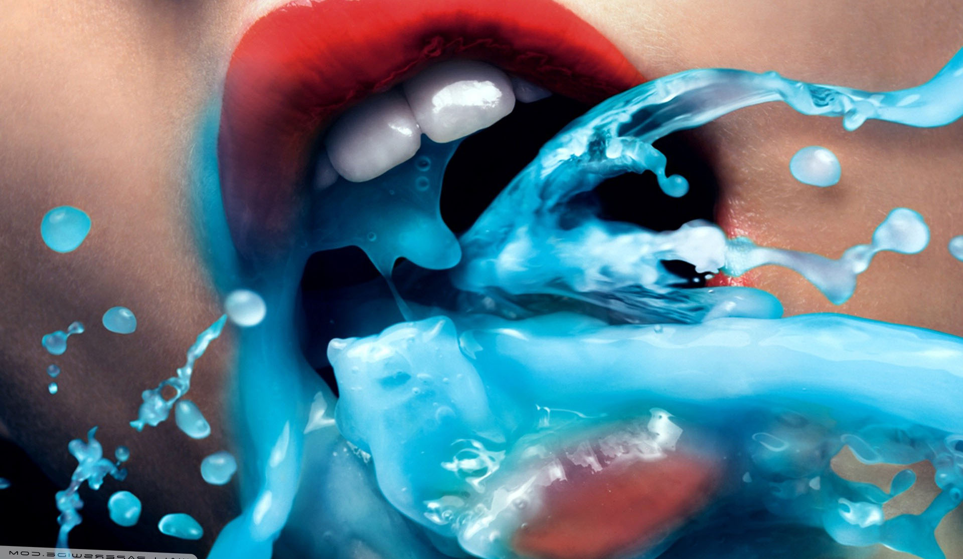 Mouth Lips Liquid Wallpaper