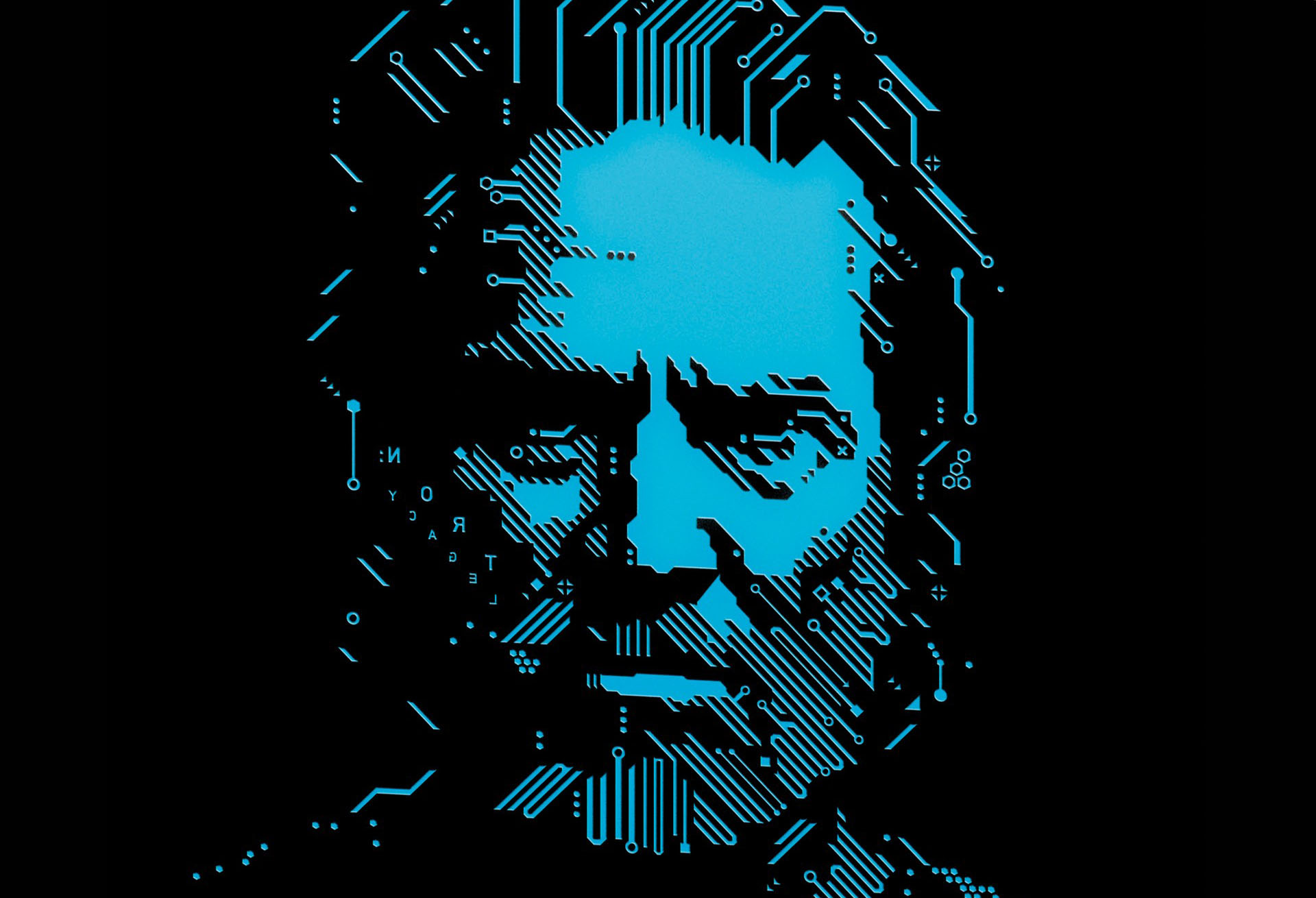 Movies Men Tron Circuits Digital Art Actors Jeff Bridges Black Background Flynn Wallpaper