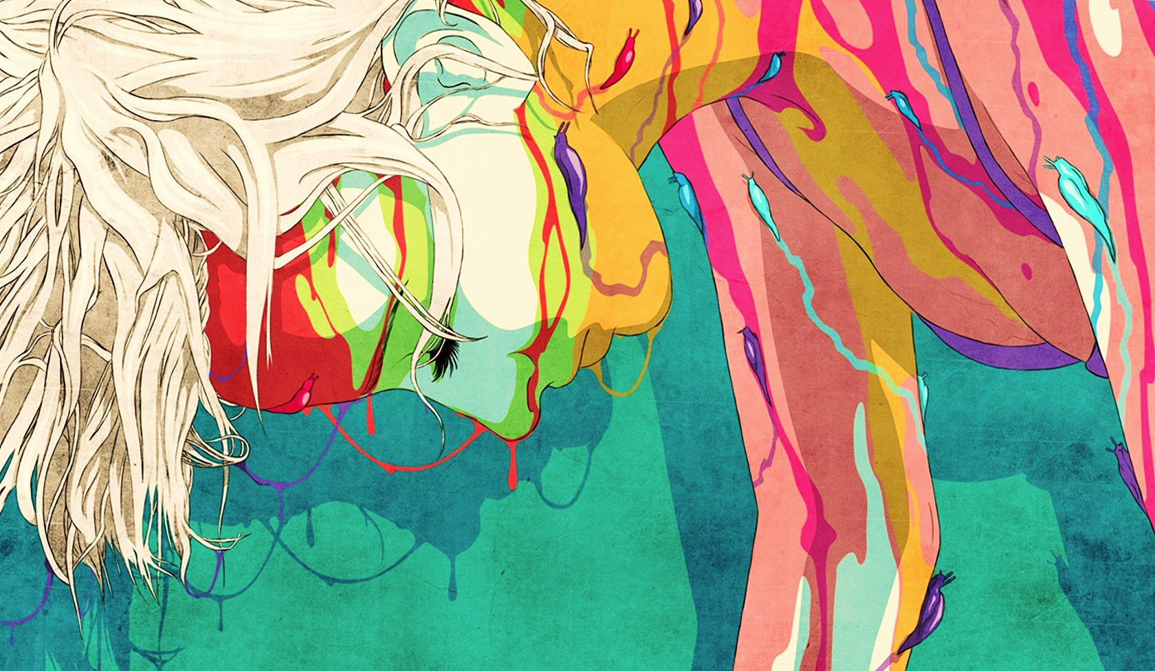 Multicolor Fantasy Art Slugs Blondes Wallpaper