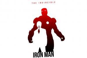 Posters Hero Fan Art White Background Minimalistic Iron Man Silhouette Robert Downey Jr Marvel Comics The Avengers Text Only