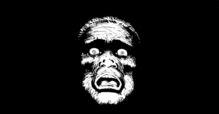 Scare Man Head Black And White Grayscale Face Comics HD Wallpaper Desktop Background