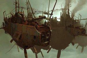 Ships Digital Art Science Fiction Artwork Vehicles Skies
