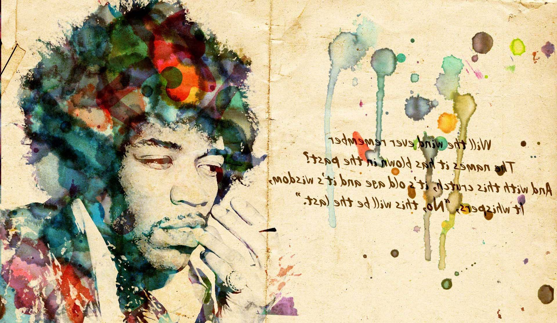 Text Jimi Hendrix Artwork Wallpaper