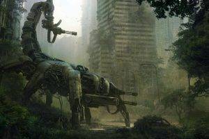Trees Cityscapes Robots Cyborgs Weapons Apocalypse Colossus Science Fiction Scorpions Wasteland