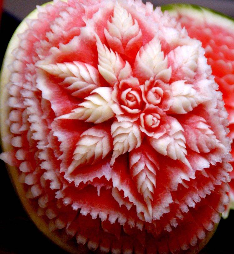 Watermelons Artwork Floral Fruit Carving HD Wallpaper Desktop Background
