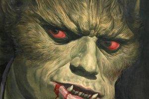 Werewolf Artwork Men Allian Green Red Eye
