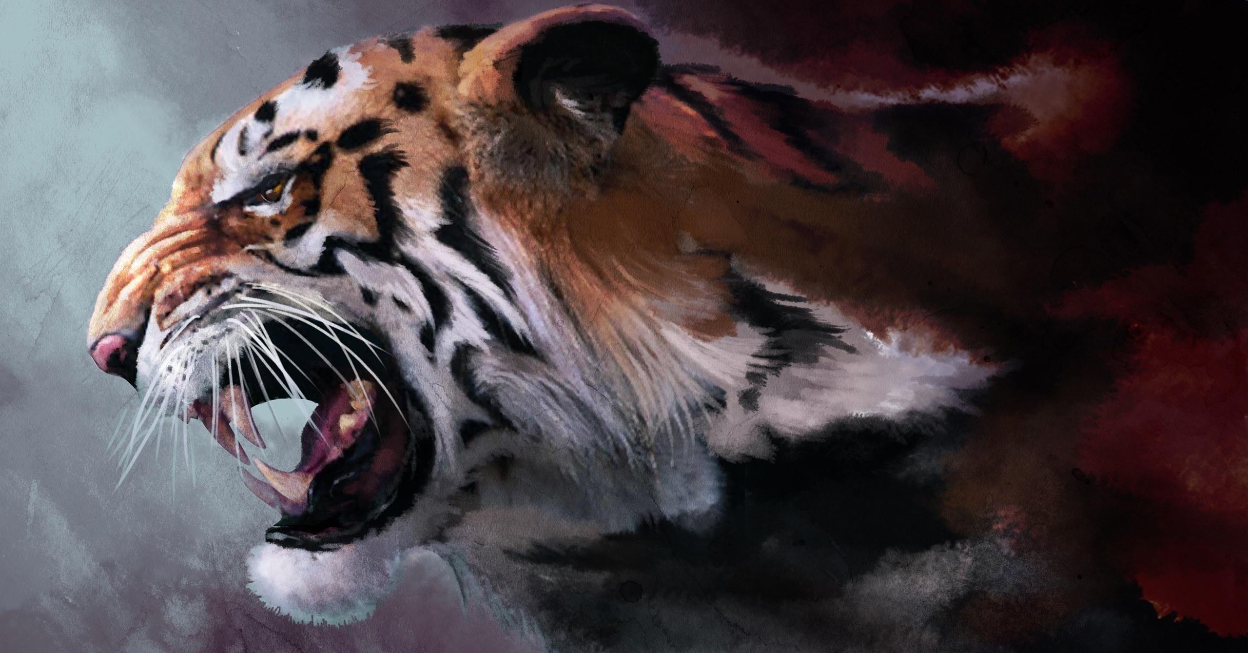 Wild Wallpaper Tiger Attacks Drawings Wallpapers HD / Desktop and