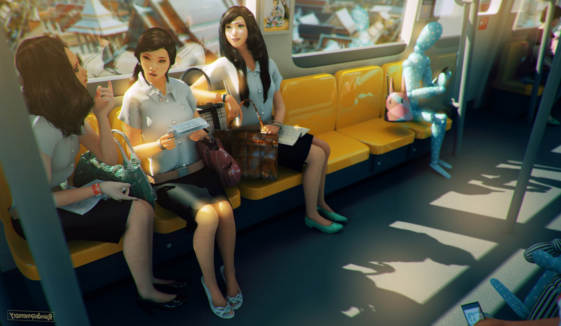 Women Trains Anime Morning D Wallpaper