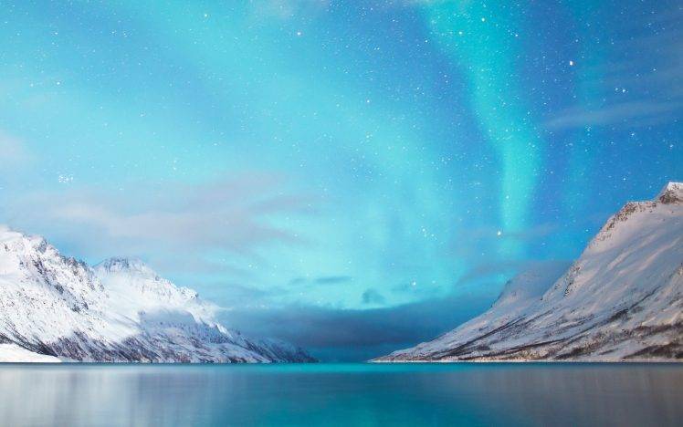 aurorae, Landscape, Mountain, Snow HD Wallpaper Desktop Background