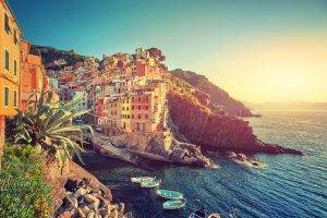 Italy, Sea, Landscape, Cityscape, Boat, Cinque Terre