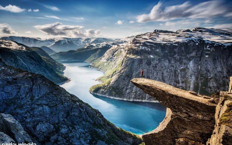nature, Landscape, Mountain, Jumping, Norway HD Wallpaper Desktop Background