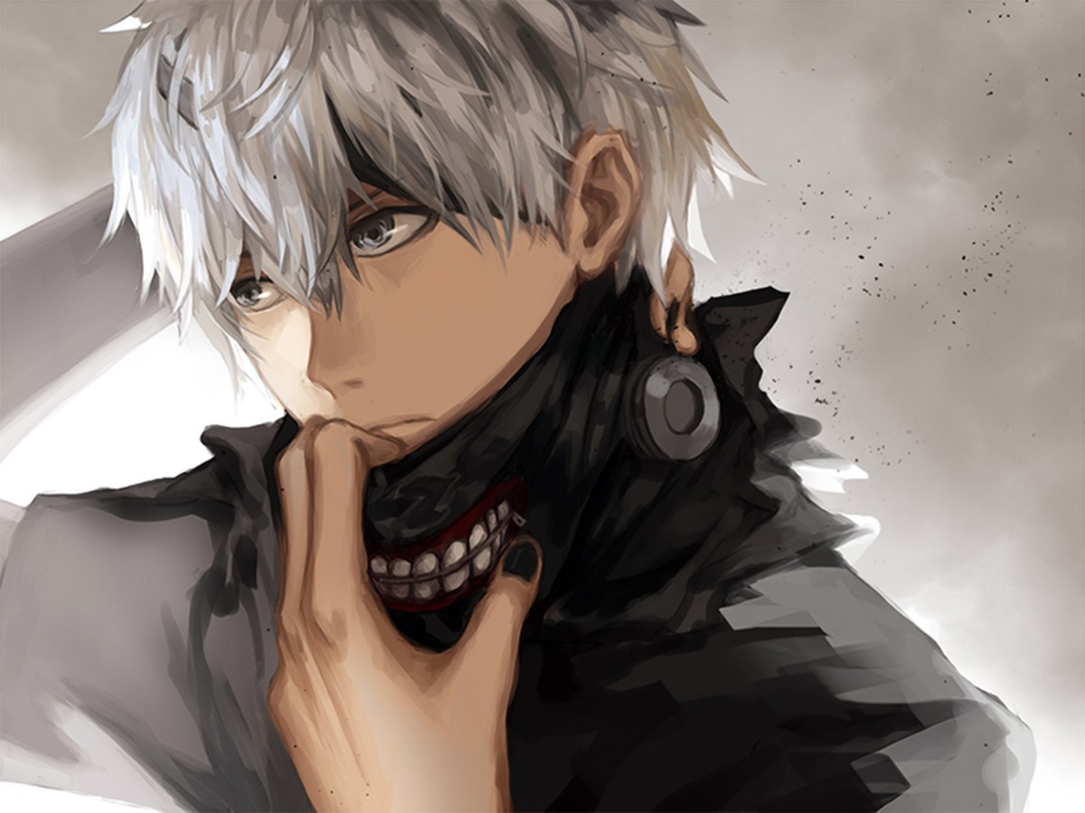 Tokyo Ghoul Kaneki Ken White Hair Short Hair Anime  