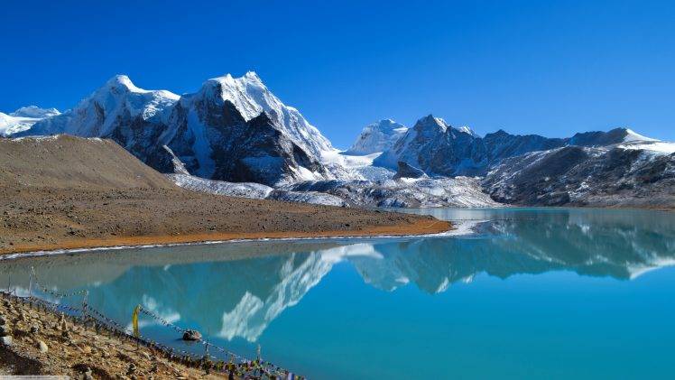 mountain, Lake, Snow, Landscape HD Wallpaper Desktop Background